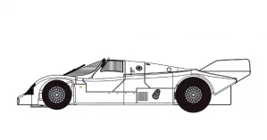 BRM190	Porsche 962C FULL WHITE KIT with new preassembled aluminum racing chassis