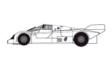 BRM190	Porsche 962C FULL WHITE KIT with new preassembled aluminum racing chassis