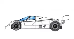 BRM193 Porsche 962CK (short tail) FULL WHITE KIT with new preassembled aluminum racing chassis