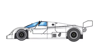 BRM193 Porsche 962CK (short tail) FULL WHITE KIT with new preassembled aluminum racing chassis