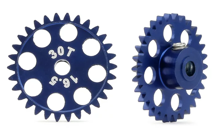 MR6130R MRSLOTCAR SIDEWINDER GEAR "ERGAL" 30T X 16.5MM FOR 3/32" AXLE BLUE ANODIZED