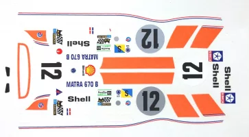 TOP-1051 1/32 scale decals Matra MS670b Le Man 1973 #12