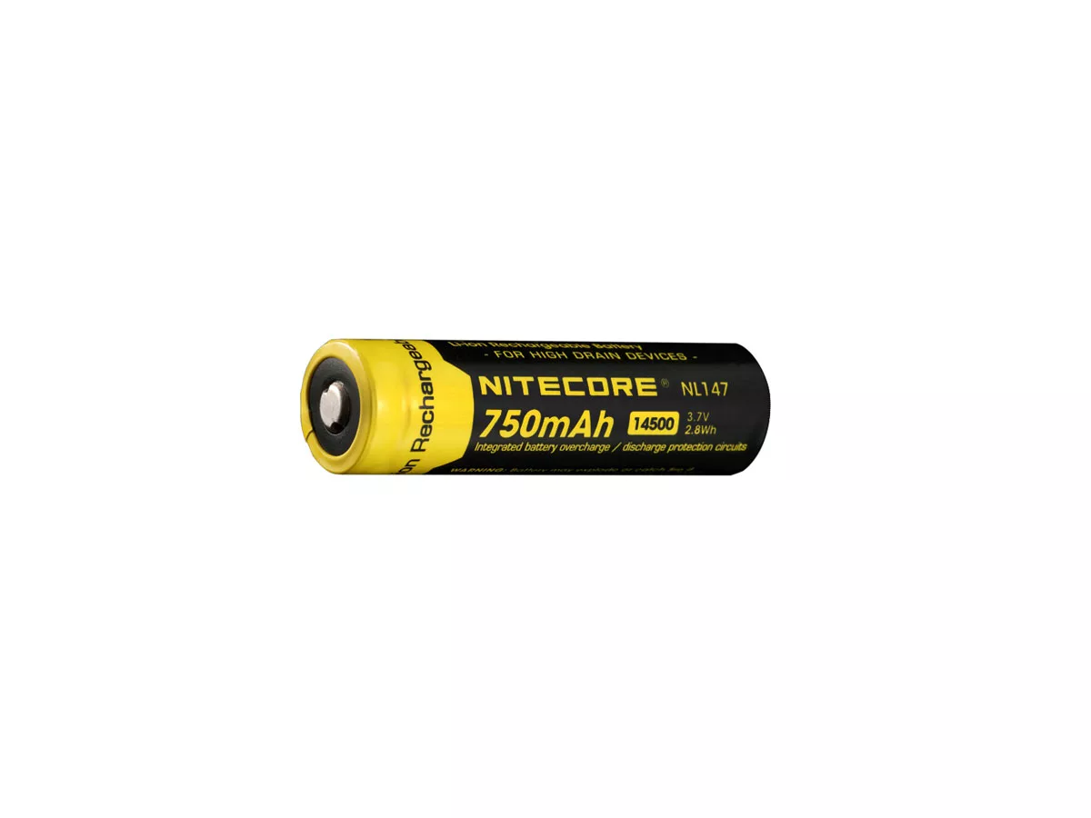 NITECORE NL147  14500  750mAh 3.7V Protected button top battery
