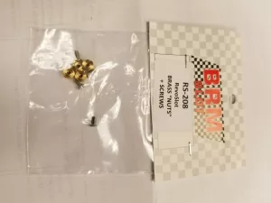 RS-208 RevoSlot brass chassis nuts & screws X 4 (standard 1.5mm)
