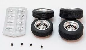 S-106 Wire Spoke Wheels & Tires set of 4 (ft+rear) 2.5mm axles