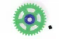 SC-1154R Nylon Spur Gear 34t diam 17.5mm green, for 3/32" axles.