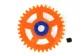 SC-1155 Nylon Spur Gear 35t. dia 17.5mm, fits 3/32" axle, orange