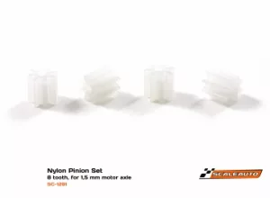 SC-1291 nylon pinions 8 tooth for 1.5mm motor shaft x 4