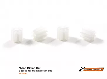 SC-1291 nylon pinions 8 tooth for 1.5mm motor shaft x 4