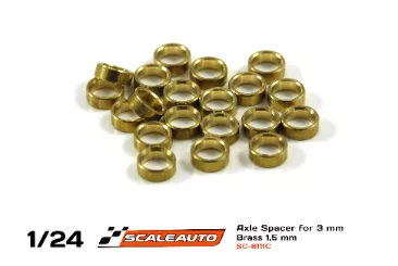 SC-8111C Axle spacers 3mm X 1.5mm brass X 20. SC-8111C Axle spacers 3mm X 1.5mm brass X 20.