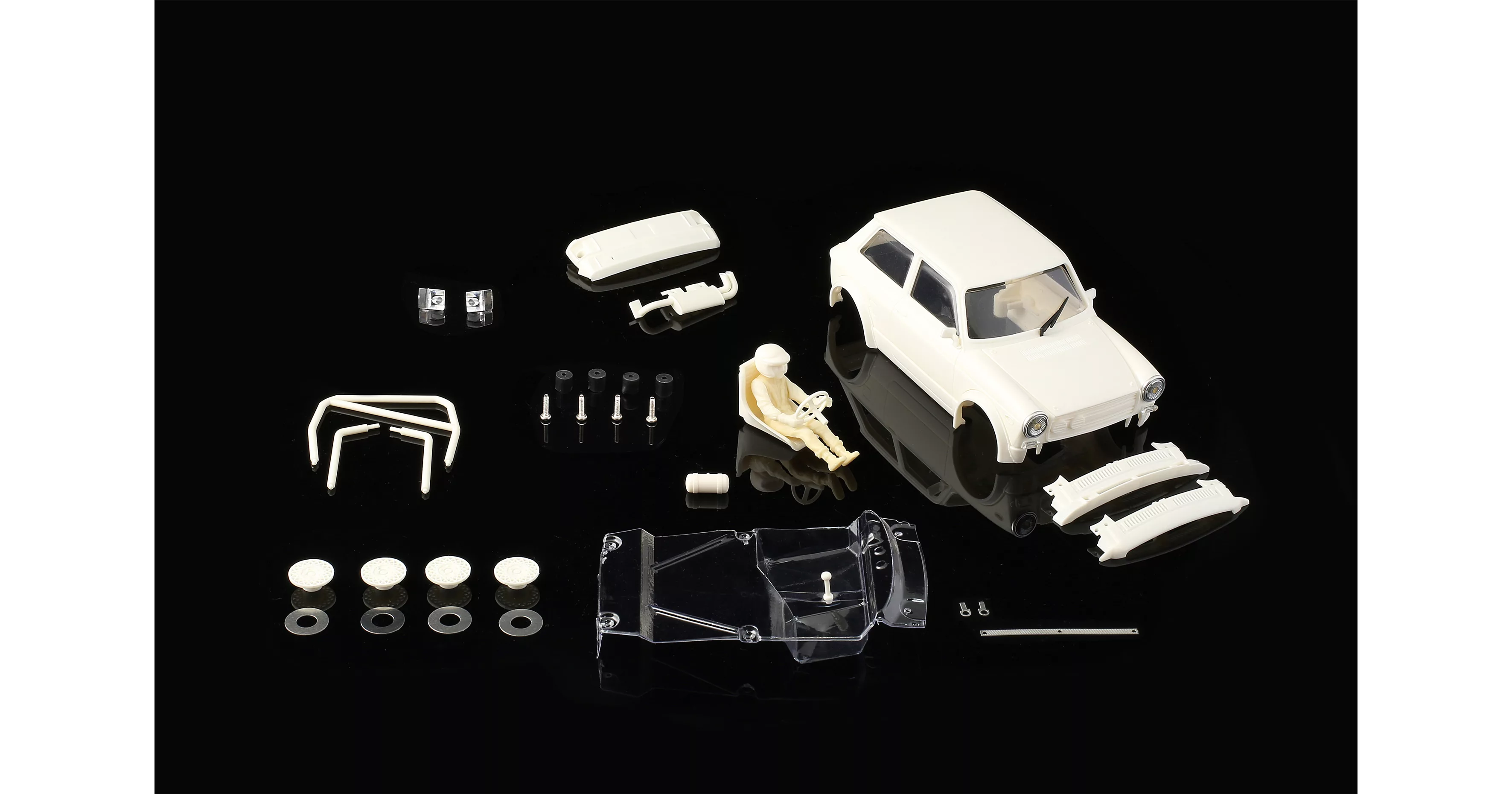S-401ABA A112 ABARTH – Full white body kit with lexan cockpit + wheel inserts – “OLD BODY STYLE”