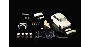 S-401ABB A112 ABARTH – Full white body kit with lexan cockpit + wheel inserts – “MODERN BODY STYLE”