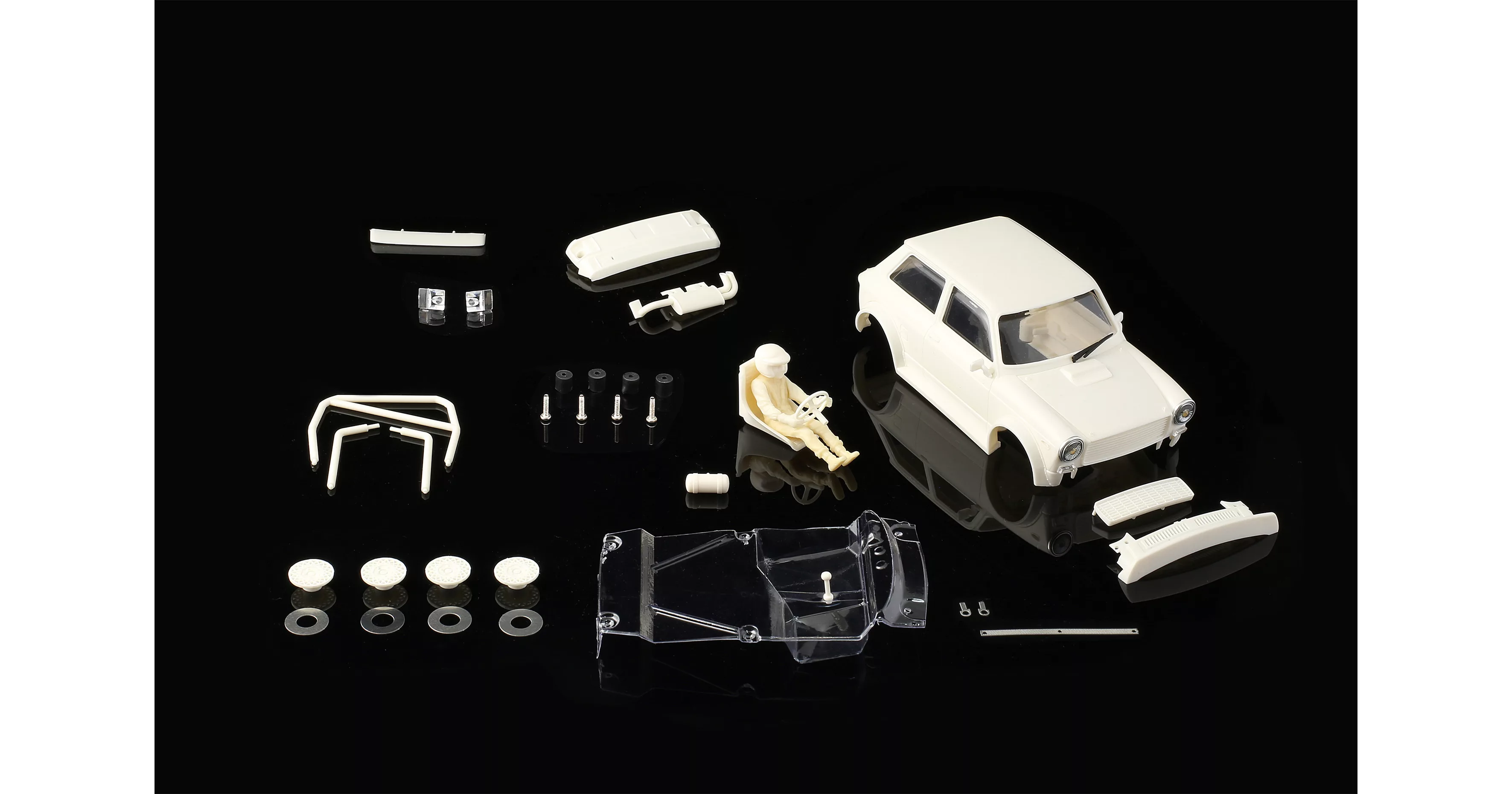 S-401ABB A112 ABARTH – Full white body kit with lexan cockpit + wheel inserts – “MODERN BODY STYLE”