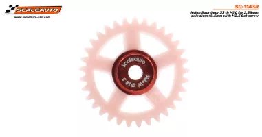 SC-1143R Nylon Spur Gear 33 th M50 for 2.38mm axle diam.18.5mm with M2.5 Set screw