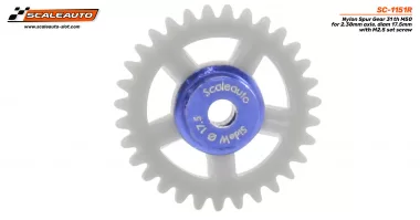 SC-1151R Nylon Spur Gear 31 th M50 for 2.38mm axle. diam 17.5mm with M2.5 set screw