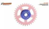 SC-1153R Nylon Spur Gear 33t diam 17.5mm, pink, for 3/32" axles.