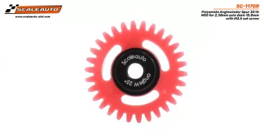 SC-1170R Polyamide Anglewinder Spur 30 th M50 for 2.38mm axle diam 15.8mm with M2.5 set screw