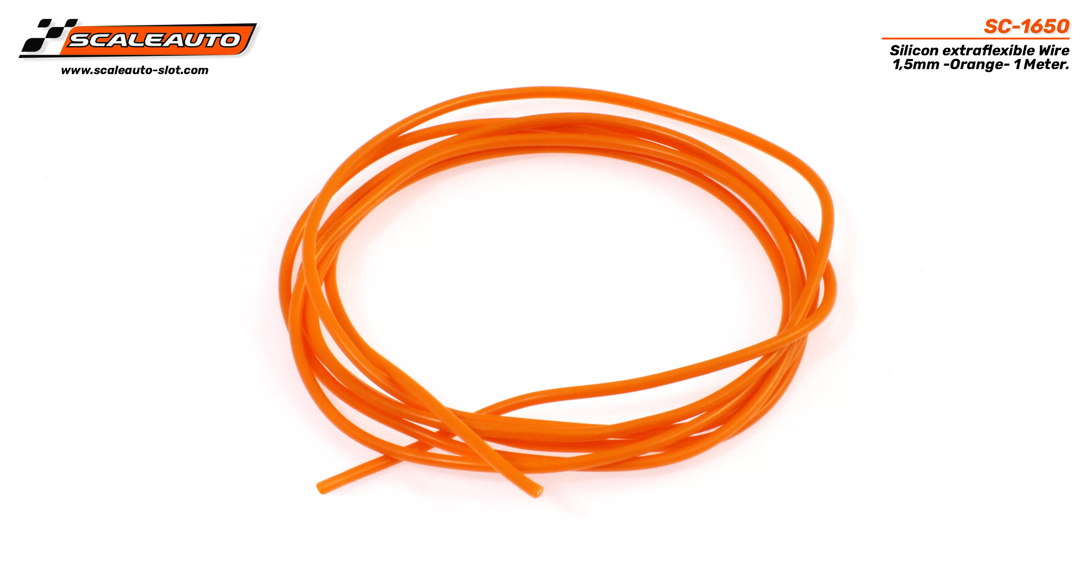 SC-1650 Silicon extraflexible Wire 1,5mm -Orange- 1 Meter.