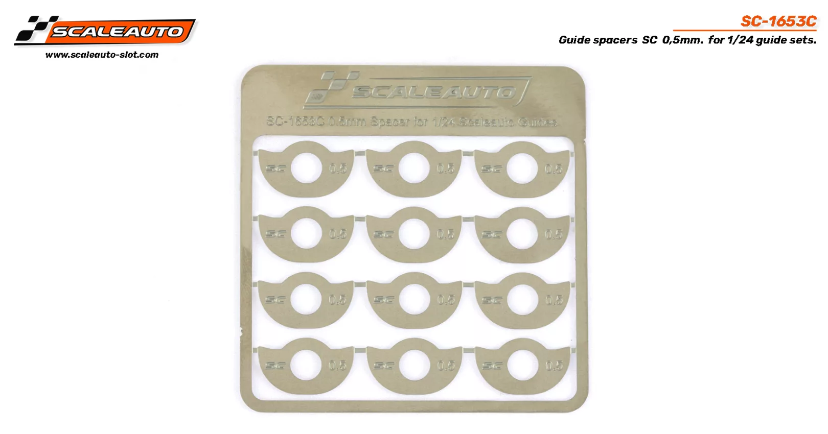 SC-1653C GUIDE SPACERS 0.50MM FOR 1:24 SCALE GUIDES
