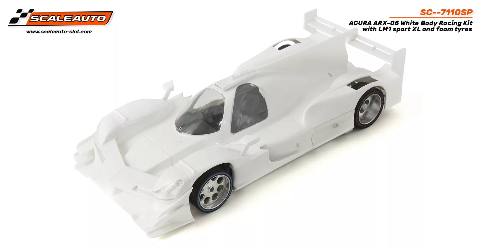 SC-7110SP LMP  Acura ARX-05  White body racing kit with Sport XL chassis and sponge tires