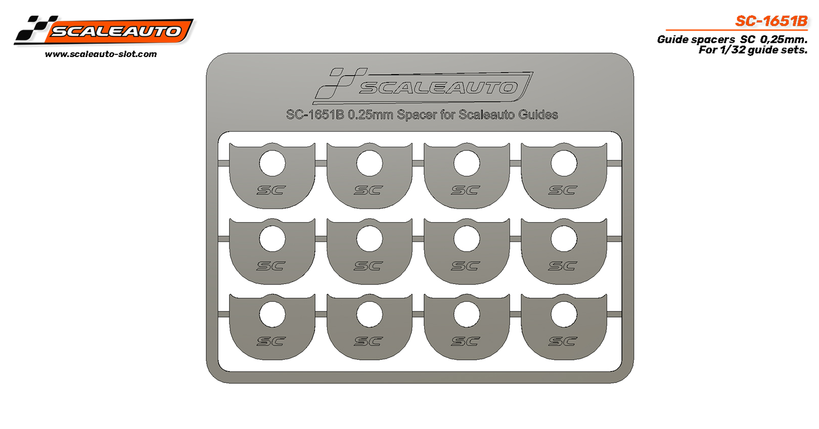 SC-1651B GUIDE SPACERS 0.25MM FOR 1:32 SCALE GUIDES