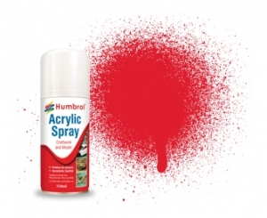 AD6019 Humbrol Spray Paint  RED Gloss 19 (Acrylic)