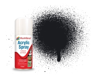 AD6021 Humbrol Spray Paint BLACK 21 Gloss (Acrylic)