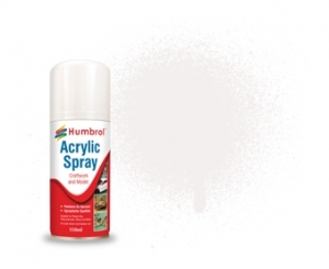 AD6022 Humbrol Spray Paint White Gloss 22 (Acrylic)
