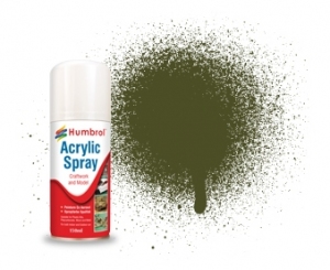AD6155 Humbrol Spray Paint, Matt, OLIVE DRAB, (Acrylic)