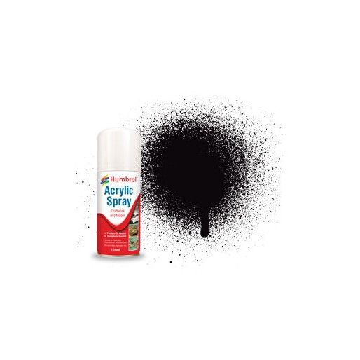 AD6201 Humbrol Spray Paint BLACK 201, Metallic, (Acrylic)