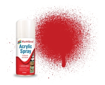 AD6220 Humbrol Spray Paint Italian Racing Red, Gloss, (Acrylic)