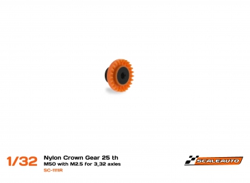 SC-1111R Nylon Crown Gear 25 t M50 with M2.5 screw for 3/32 axle