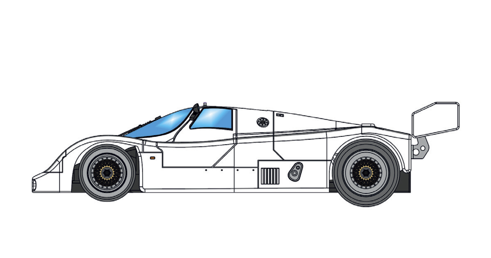 BRM193 Porsche 962CK (short tail) FULL WHITE KIT - with new preassembled aluminum racing chassis