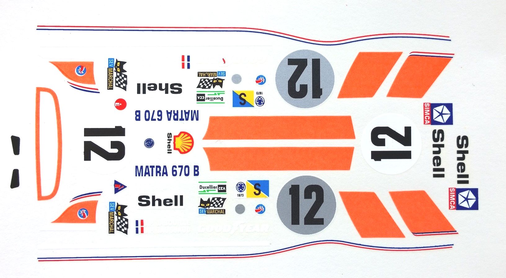 Scalextric/Slot Car 1/32 Scale Waterslide Decals ws012w 