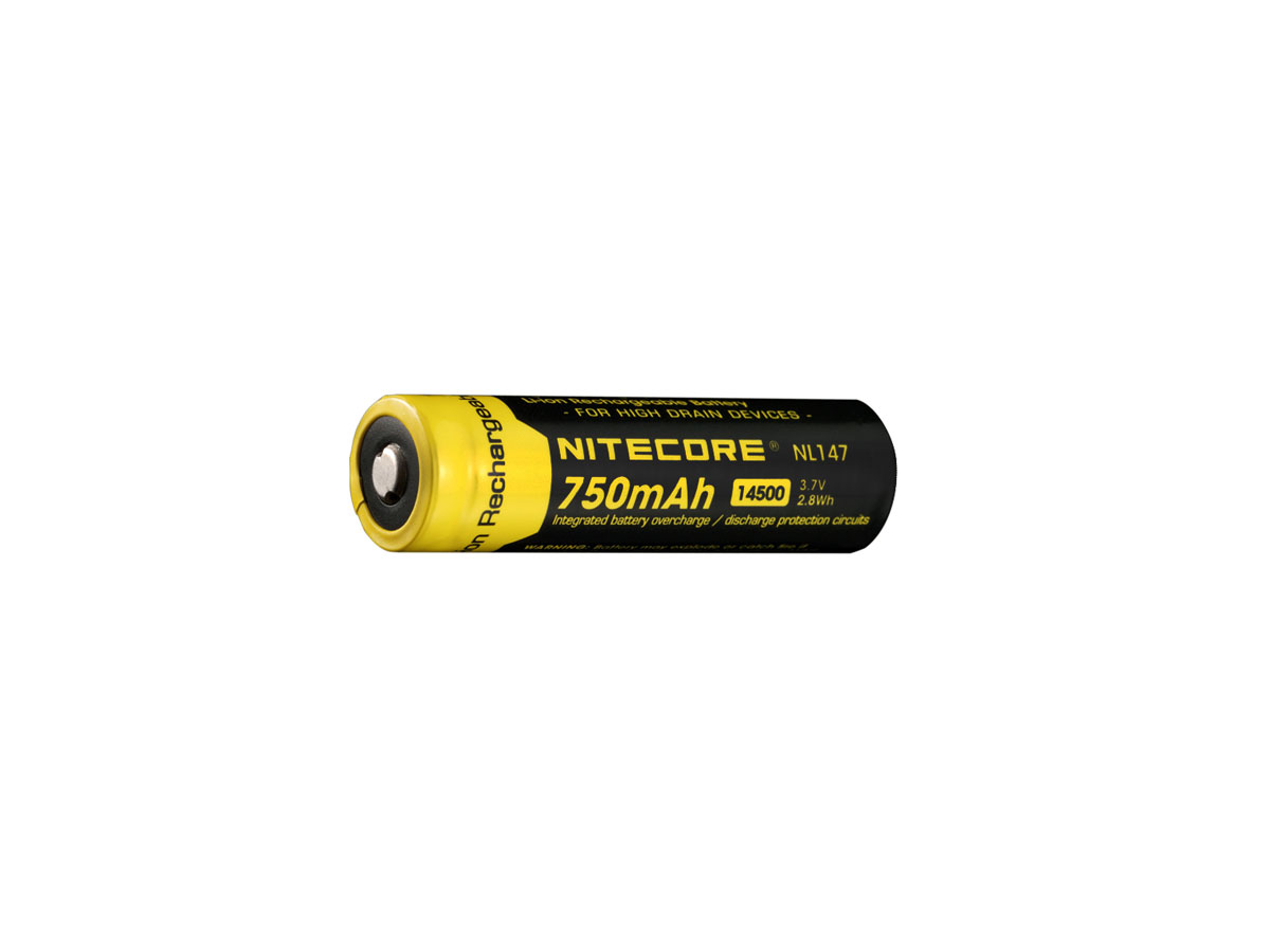 NITECORE NL147  14500  750mAh 3.7V Protected button top battery