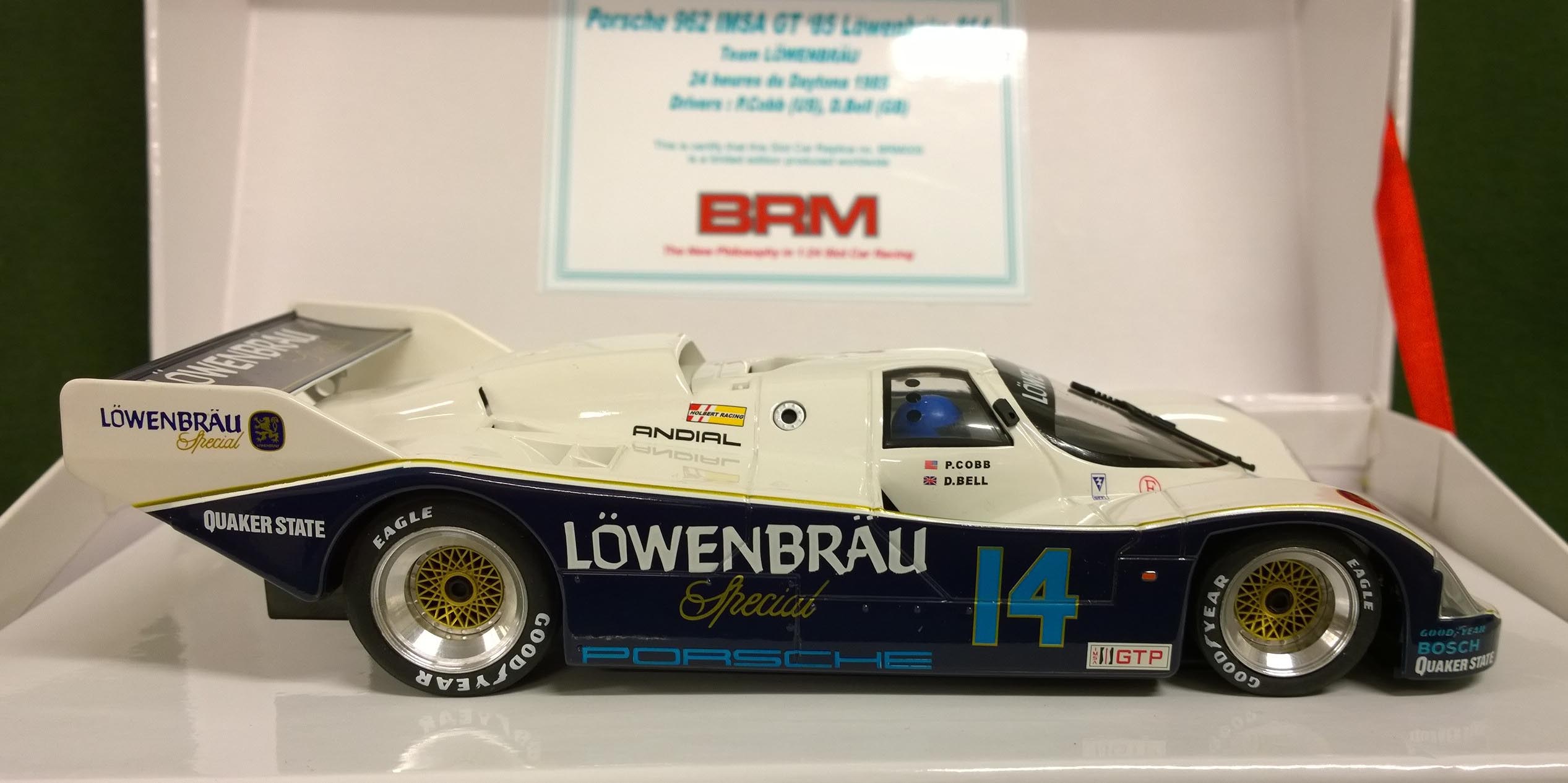 BRM009AW 'Lowenbrau' Porsche 962 #14  with anglewinder chassis