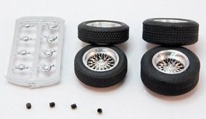 S-106 Wire Spoke Wheels & Tires set of 4 (ft+rear) 2.5mm axles