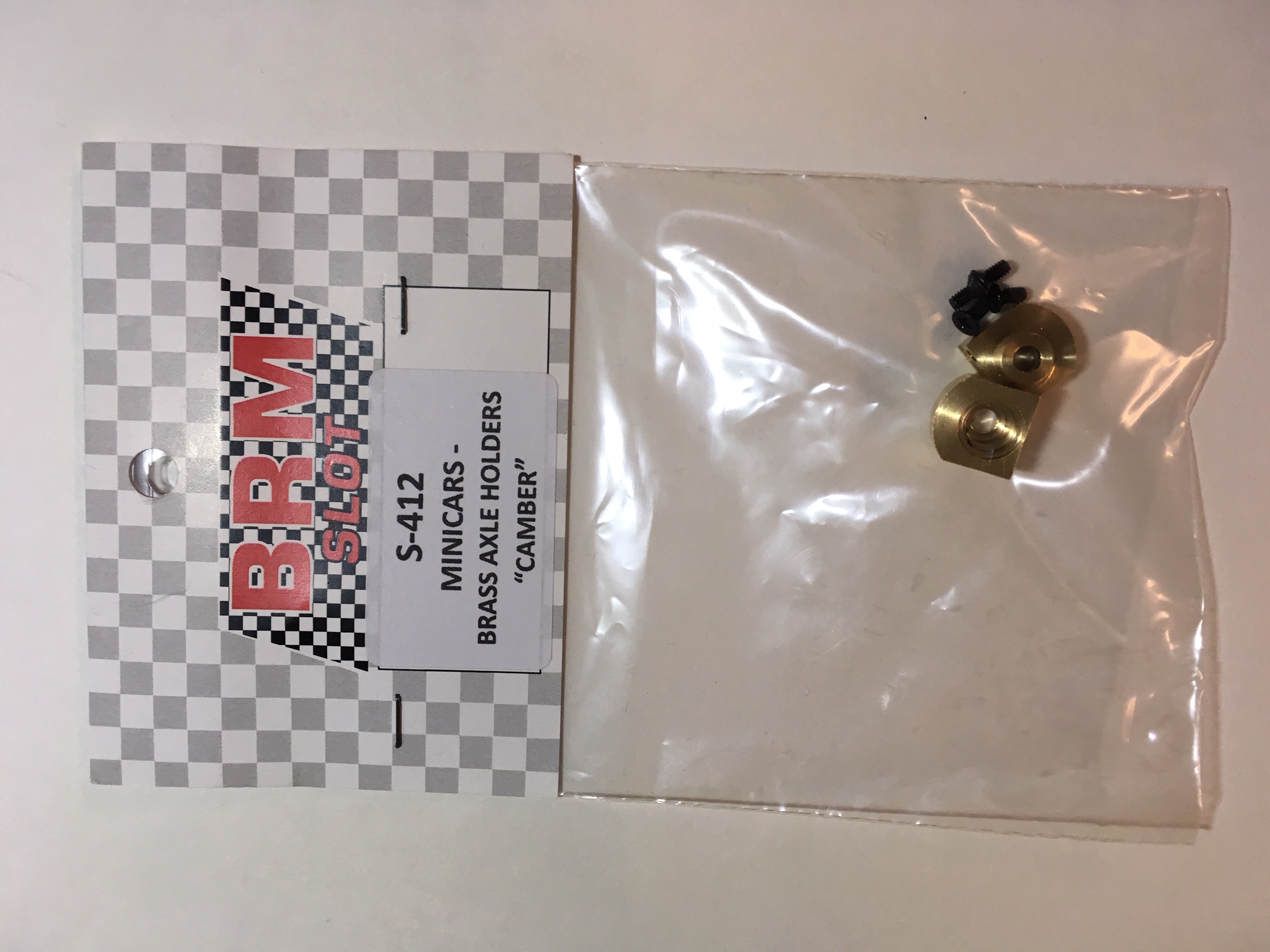 S-412 Rear brass axle holders for camber system.