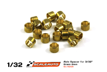 SC-1120A 10 X 2mm Brass Axle Spacers for 3/32" Axles