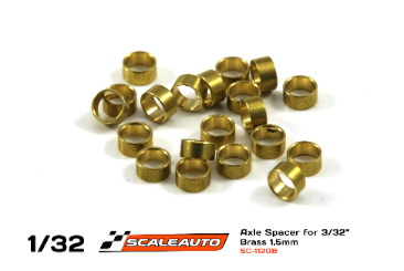 SC-1120B 10 X 1.5mm Brass Axle Spacers for 3/32" Axles
