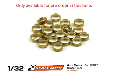 SC-1120C 10 X 1mm Brass Axle Spacers for 3/32" Axles Pre Order