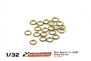 SC-1120D 10 X 0.5mm Brass Axle Spacers for 3/32" Axles