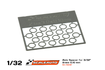SC-1120F 10 x Axle spacers for "3/32â€ axles 0.1mm photo etched