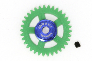 SC-1154 Nylon Spur Gear 34t diam 17.5mm green, for 3/32" axles.