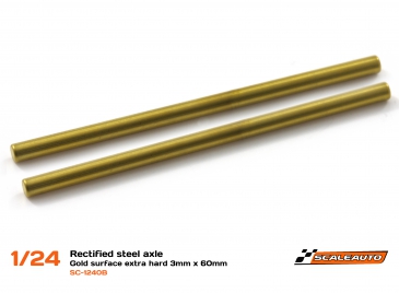 SC-1240b  3mm x 60mm gold colored rectified steel axles