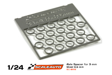 SC-8111E Axle spacers 3mm X 0.50mm photo etched.