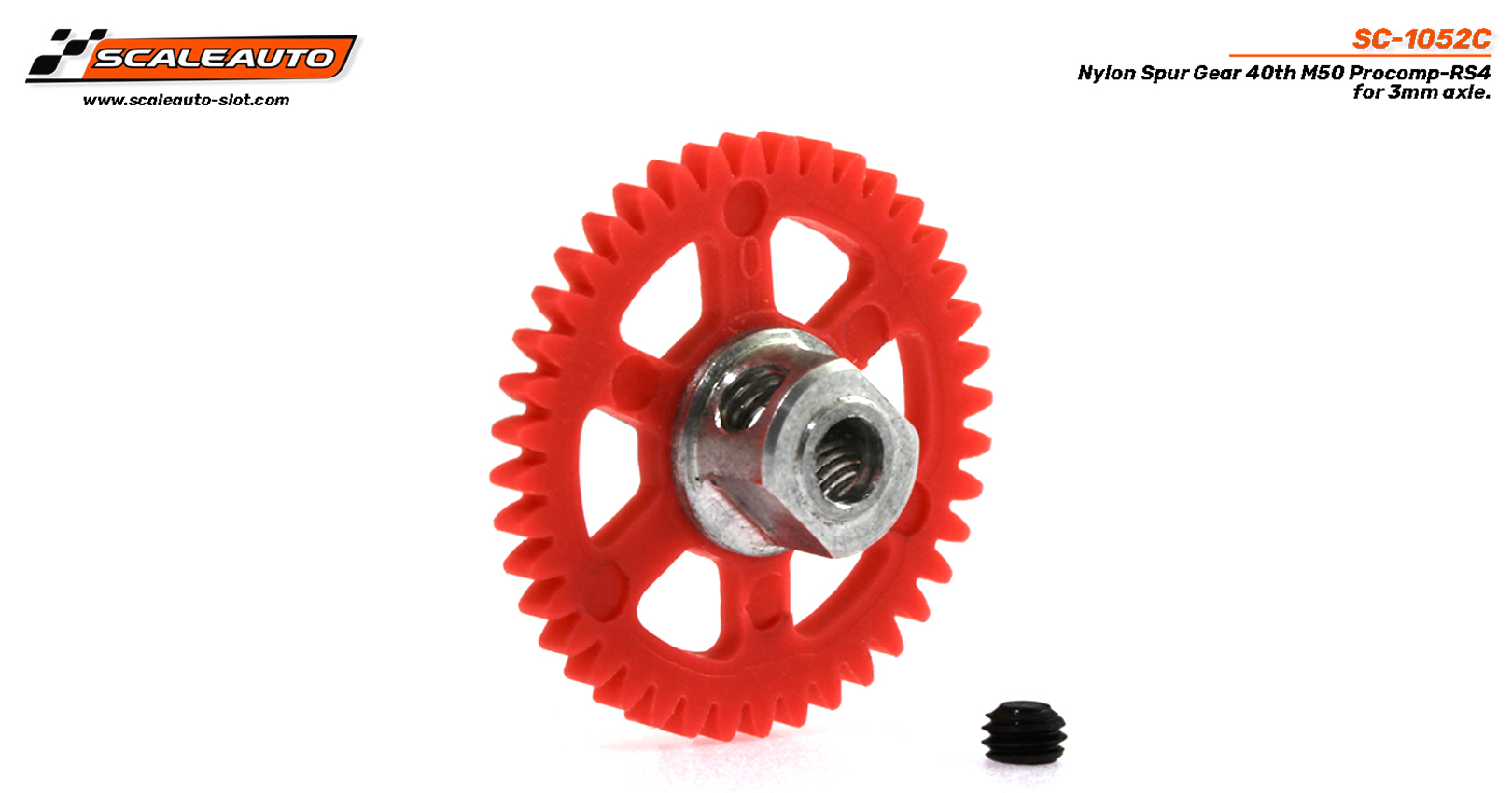 SC-1052C Nylon Spur gear 40 tooth for 3mm axle.