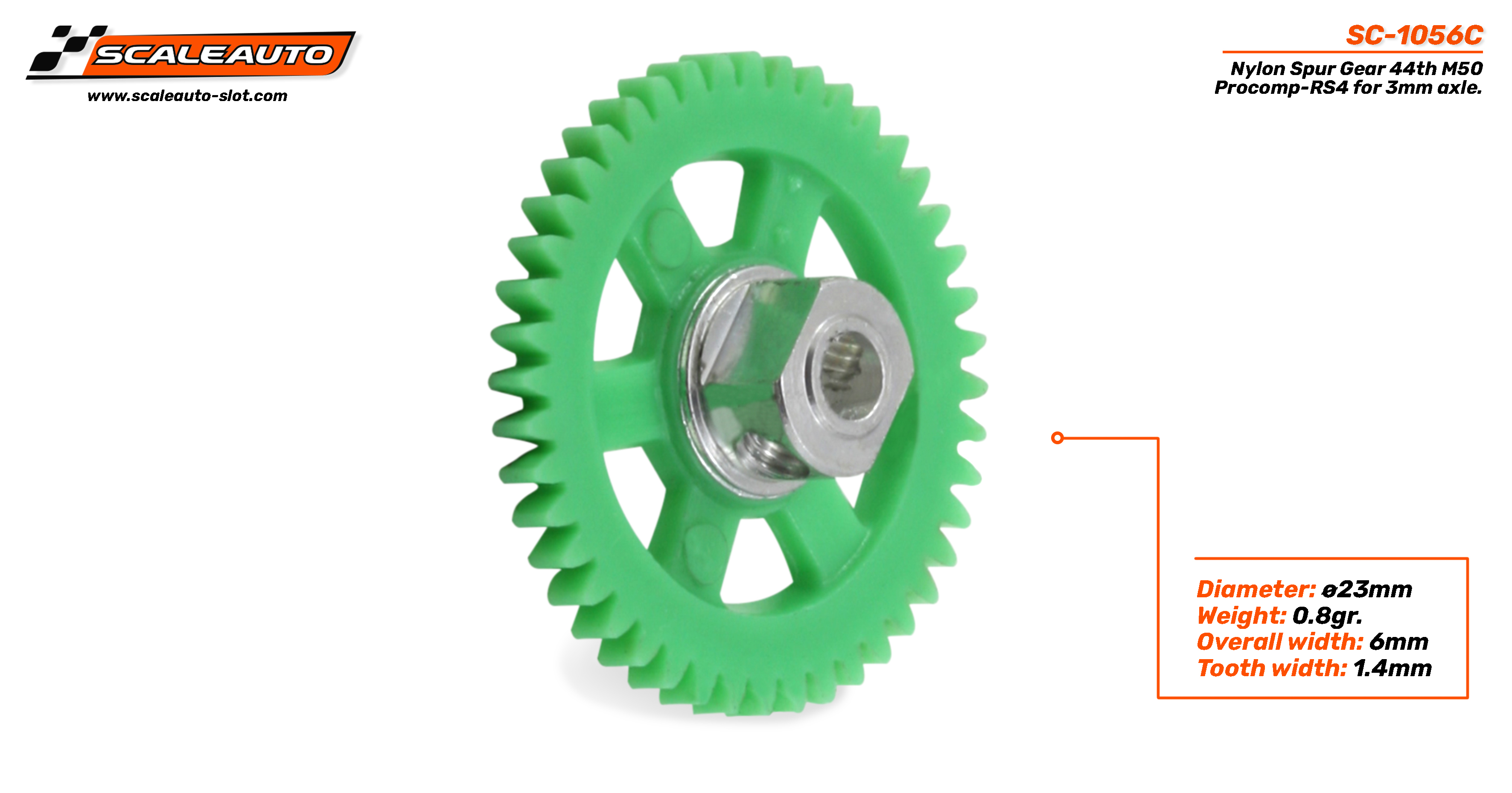 SC-1056C Nylon Spur gear 441 tooth for 3mm axle.