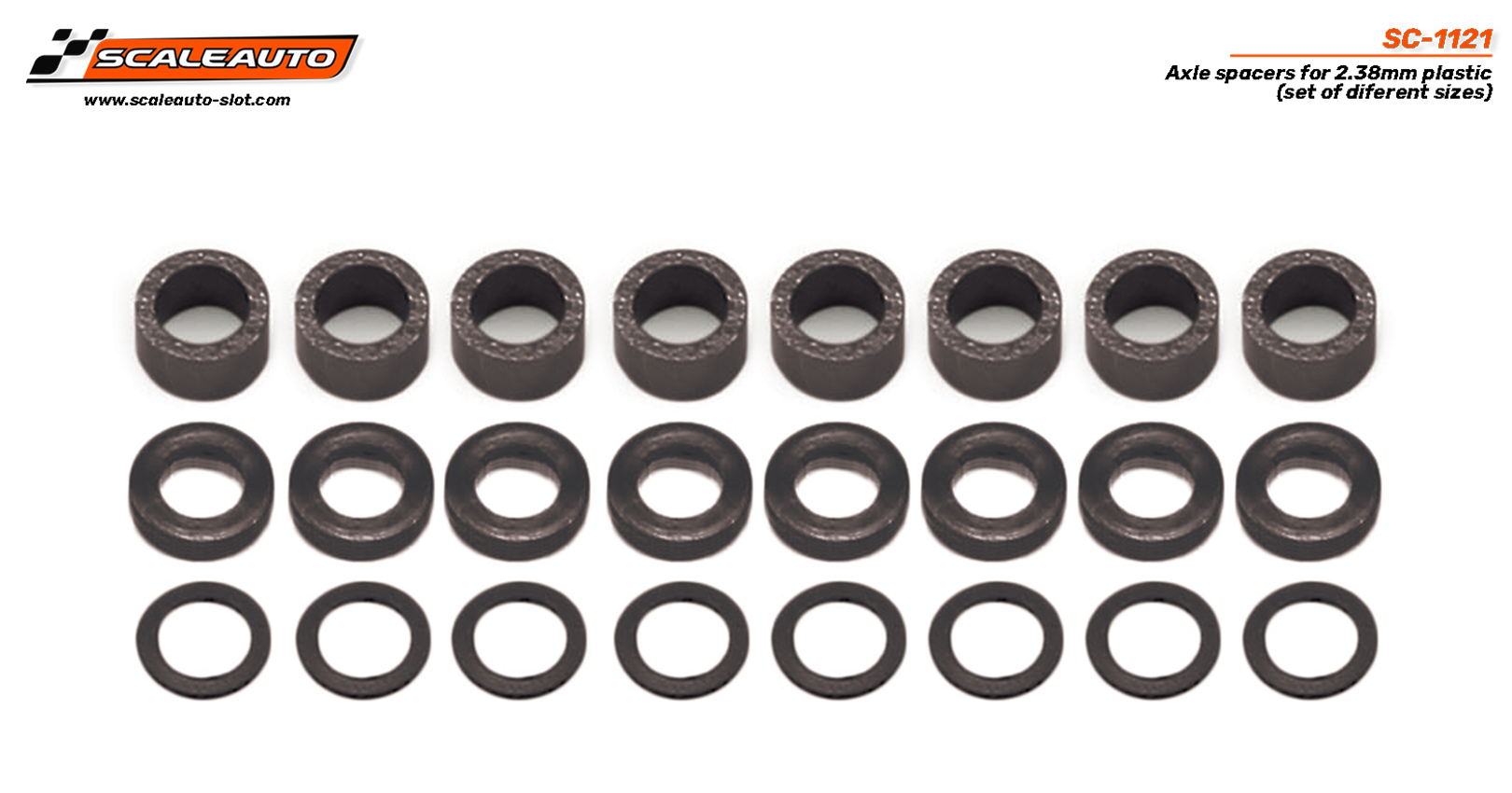 SC-1121 Plastic Axle Spacers for 3/32" axles