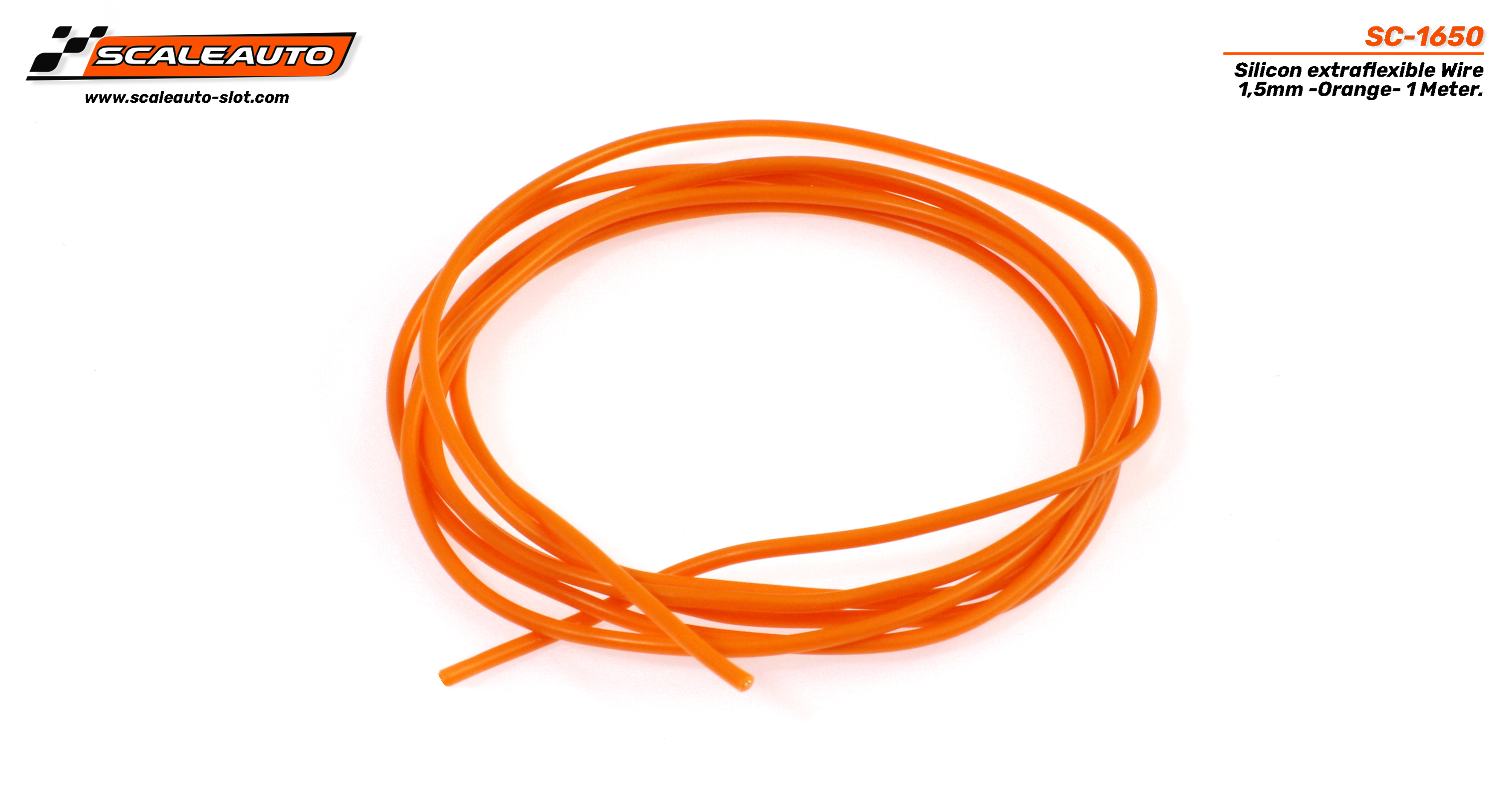 SC-1650 Silicon extraflexible Wire 1,5mm -Orange- 1 Meter.